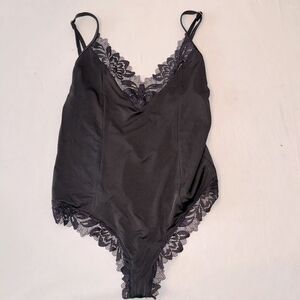Free People Black Lace Bodysuit, size small